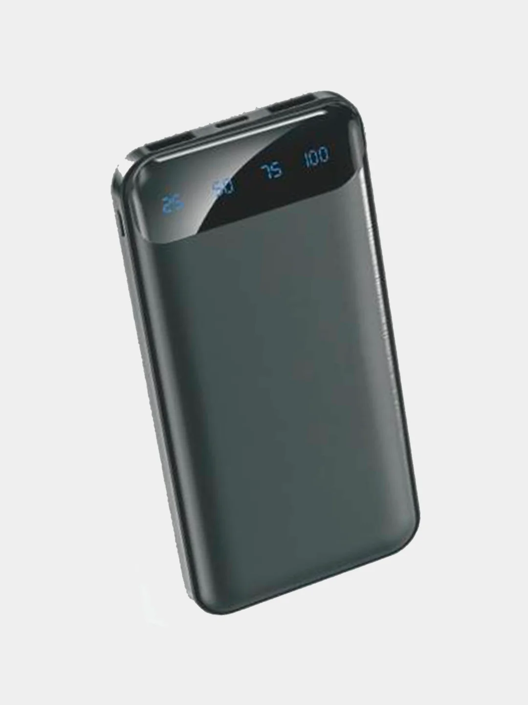 Черный внешний аккумулятор, 10000 мАч, USB Type-A/Type-C, портативный