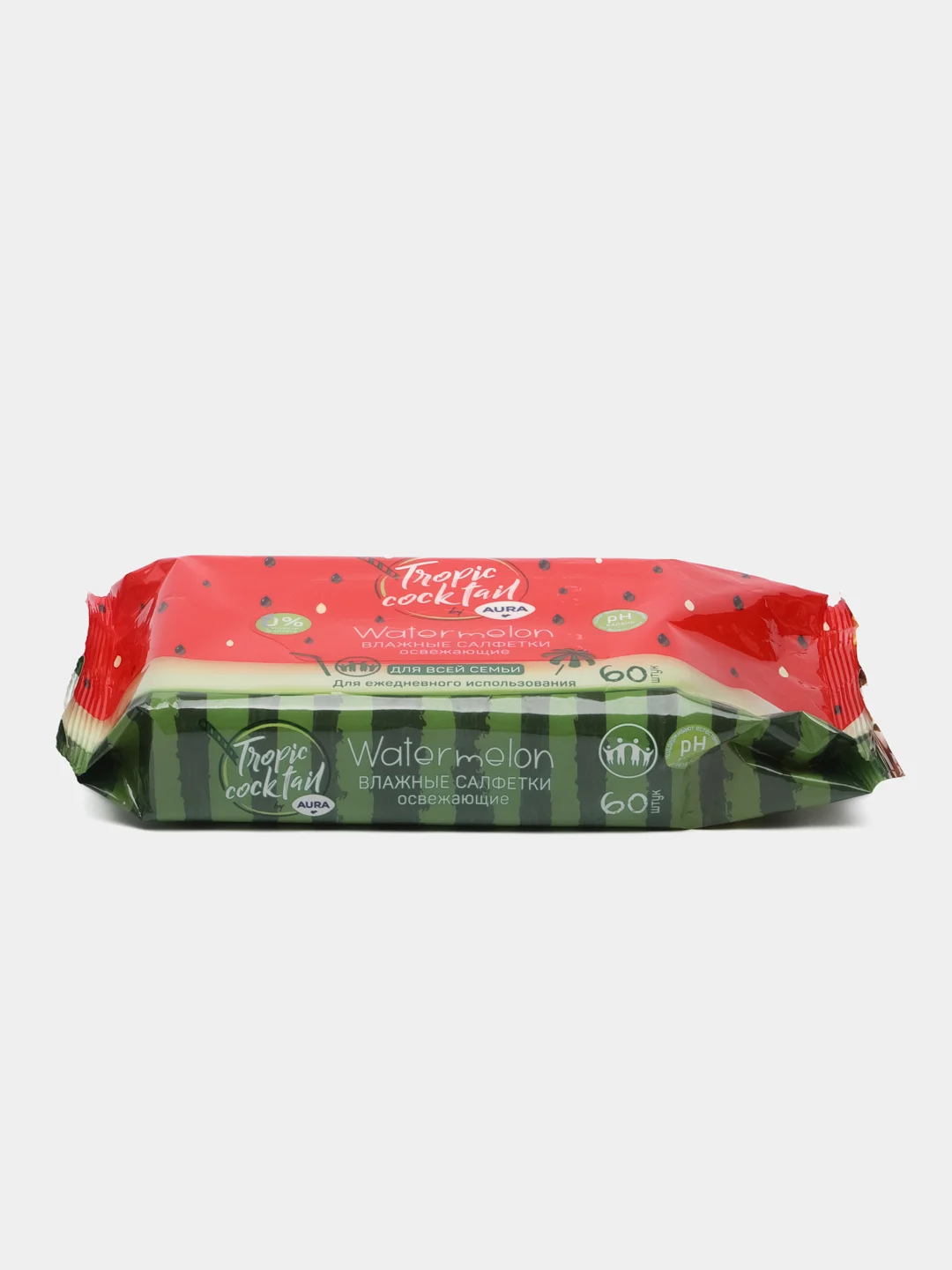 Салфетки влажные Aura "Tropic coctail", освежающие, 60 шт