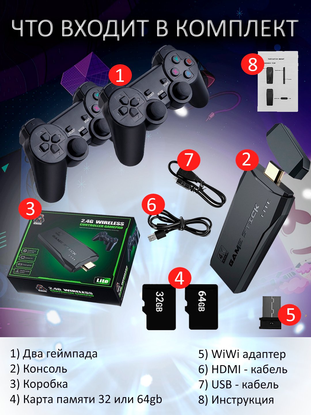 Игровая приставка Game Stick Lite 64/32 GB, с 10 227 встроенными играми за  1748 ₽ купить в интернет-магазине ПСБ Маркет от Промсвязьбанка