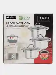 Набор кастрюль Ardi Kuche AR-6612 из нержавеющей стали 1,9л., 2,7л., 3,6л