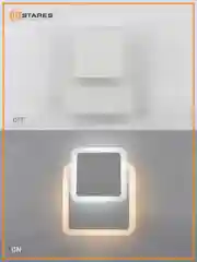 Светильник  бра  светодиодный настенный Estares Geometria square 12W 2S-184х53 мм,белый