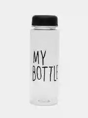 Черный бутылка для воды 500 мл "My bottle" 19,5х6 см
