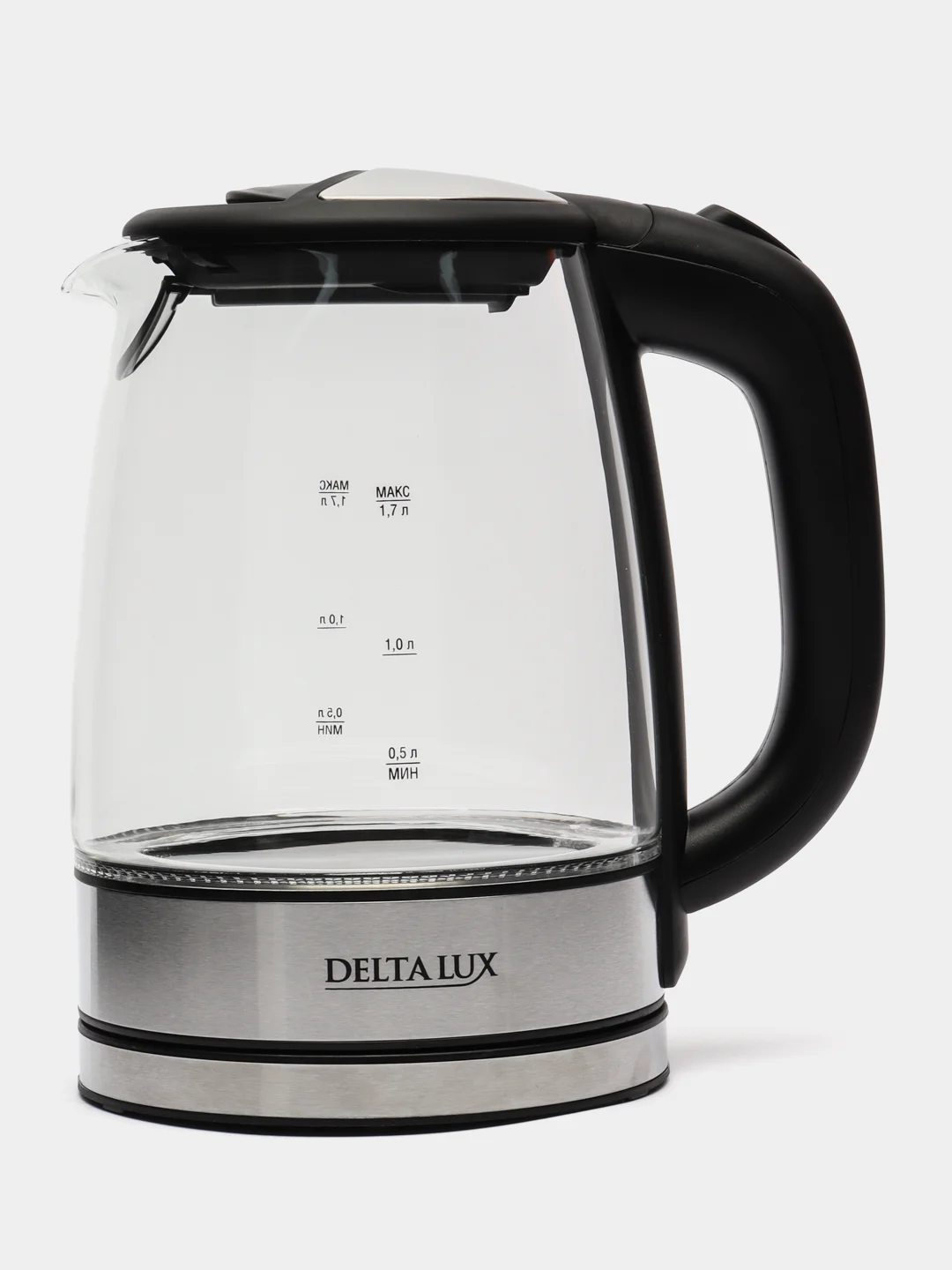 Черный чайник электрический Delta Lux DL-1204, объем 1 л
