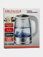 Белый чайник электрический Delta Lux DL-1204, объем 1 л