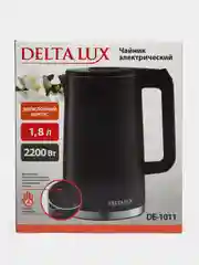 Черный чайник электрический DELTA LUX DE-1011, объем 1,8 л