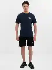 Темно-синий мужской спортивный костюм: футболка, шорты