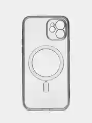 Индиго чехол для IPhone 12 Pro, 12 Pro Max силиконовый с Mag Safe и цветной окантовкой