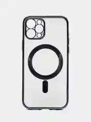 Синий чехол для IPhone 12 Pro, 12 Pro Max силиконовый с Mag Safe и цветной окантовкой