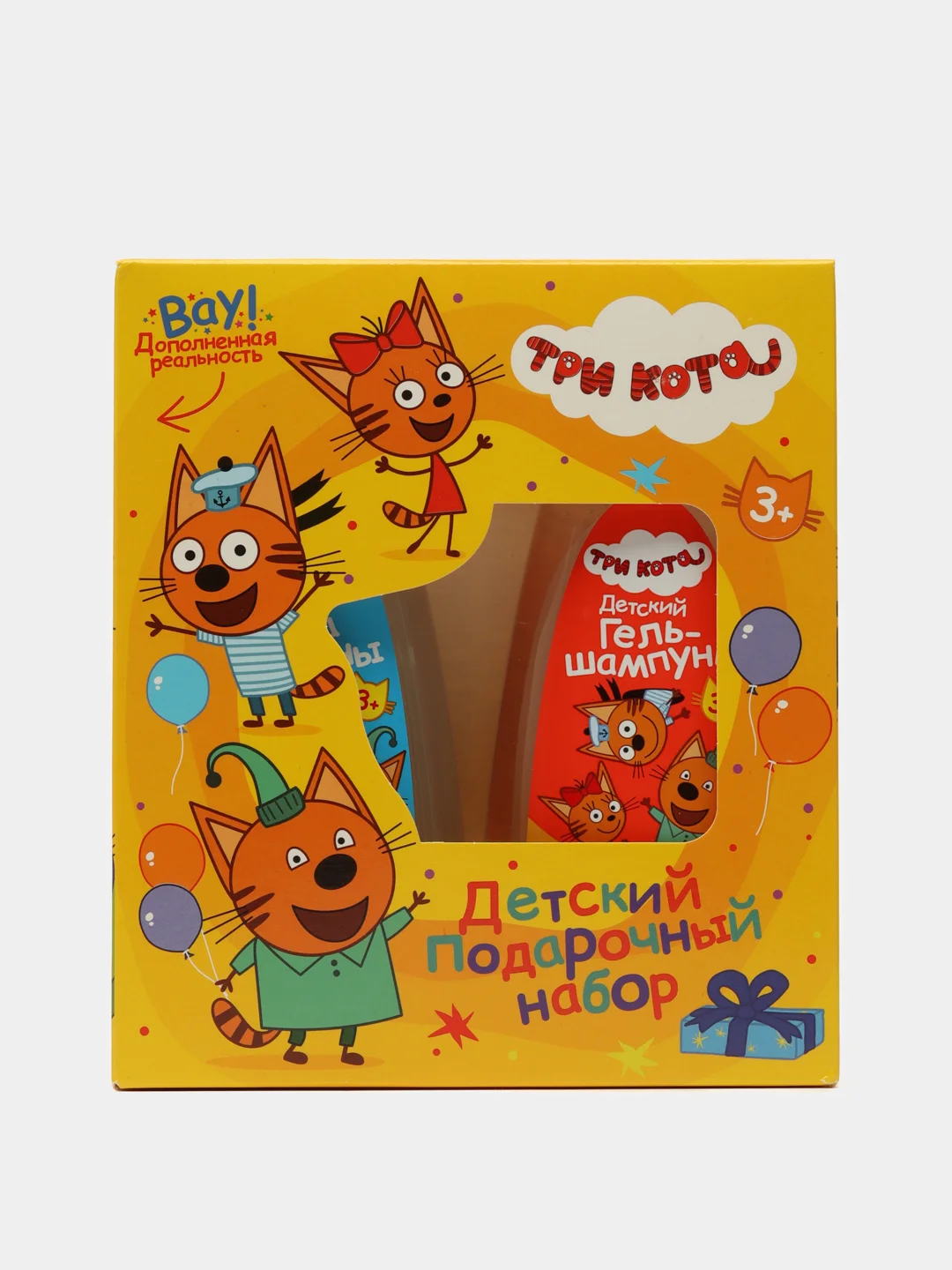 Подарочный набор Три кота Гель-шампунь + пена для ванны
