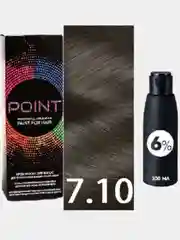 POINT. ПРОМО Краска для волос тон №7.10, Сред-рус пепел для сед.волос + 6% оксид 100/100мл