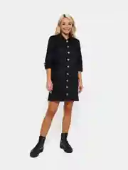 Платье женское, рубашка, джинсовое, casual, черное