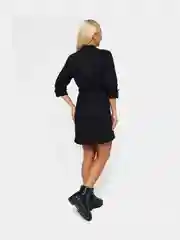 Платье женское, рубашка, джинсовое, casual, черное