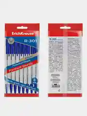 Ручка шариковая ErichKrause R-301 Stick Original, 0.7 мм, синий, 8 штук
