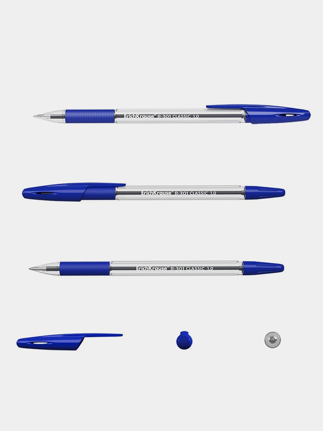 Ручка шариковая ErichKrause R-301 Stick Original, 0.7 мм, синий, 8 штук