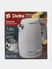 Белый чайник электрический Delta DL-1113, объем 1,6 л