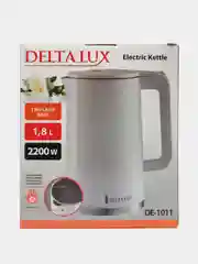 Белый чайник электрический DELTA LUX DE-1011, объем 1,8 л