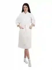 Белый халат вафельный банный "Кимоно"
