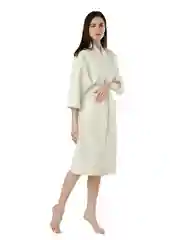 Молочный халат вафельный банный "Кимоно"