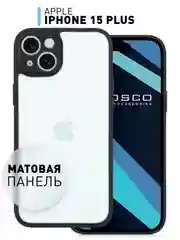 Прозрачный чехол для iPhone 15 / 15 Plus / 15 Pro / 15 Pro Max пластик с силиконовой окантовкой, ROSCO