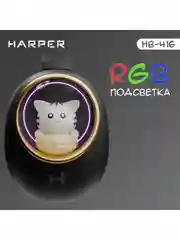 Черный беспроводные накладные BT наушники HARPER HB-416