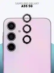 Черный стекло на камеру для Samsung Galaxy S24 Ultra/S24+/S24/A55/A35 5G защитное ROSCO, 2 вида