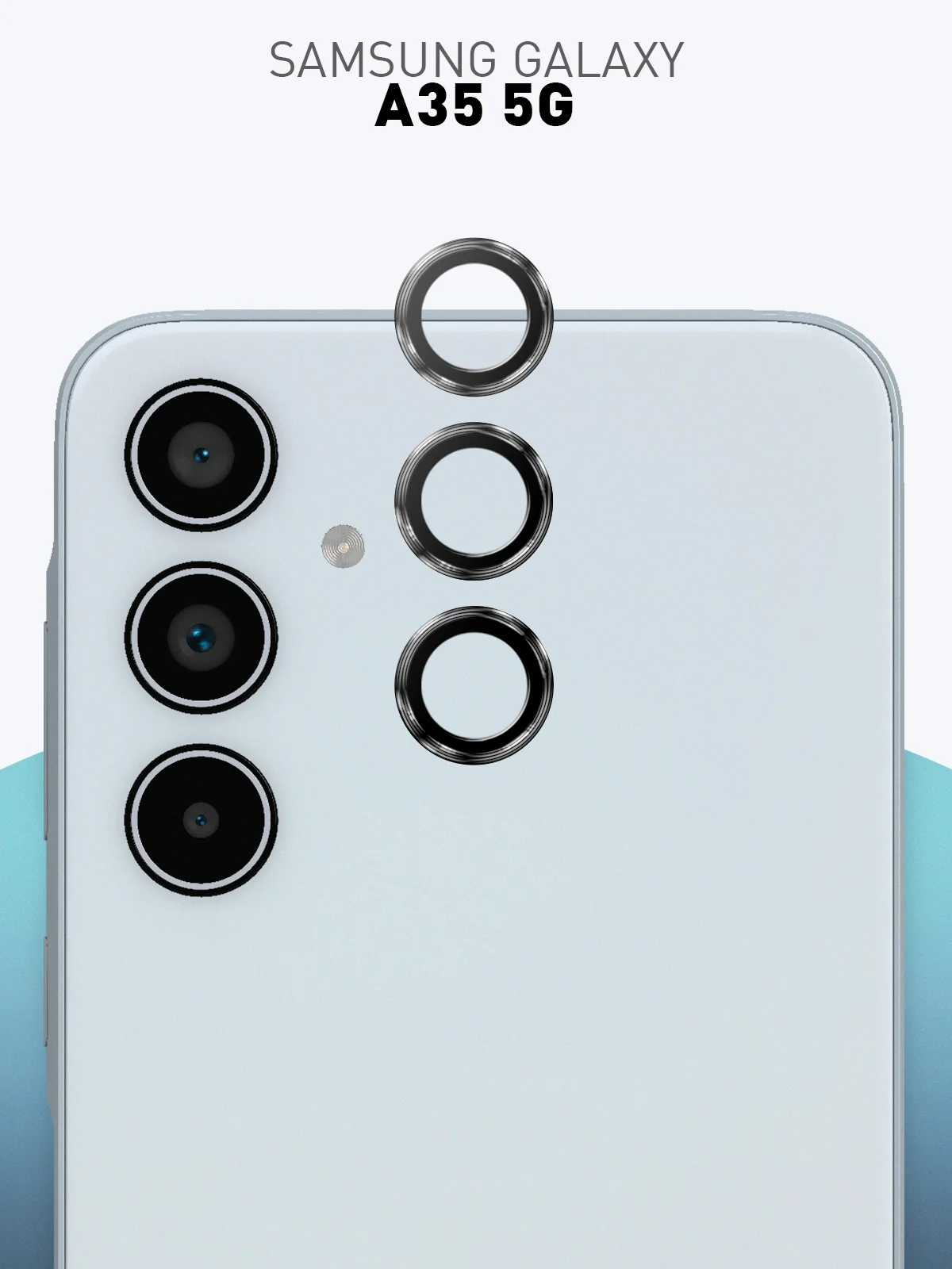 Черный стекло на камеру для Samsung Galaxy S24 Ultra/S24+/S24/A55/A35 5G защитное ROSCO, 2 вида