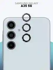 Черный стекло на камеру для Samsung Galaxy S24 Ultra/S24+/S24/A55/A35 5G защитное ROSCO, 2 вида
