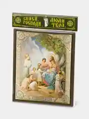 Икона освящённая Духовный Наставник "Благословение детей" на МДФ, 10 х 12