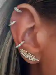 Золотой серьги кафф в комплекте, 4 шт