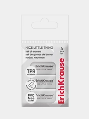 Ластик ErichKrause Nice Little Thing, набор из 4 штук