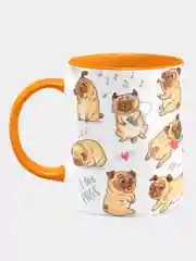 Кружка керамическая Веселые мопсы