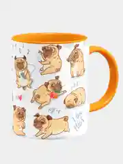 Кружка керамическая Веселые мопсы