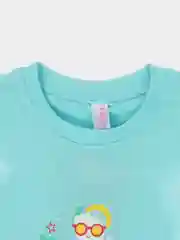 Бирюзовый футболка детская для девочки 100% хлопок