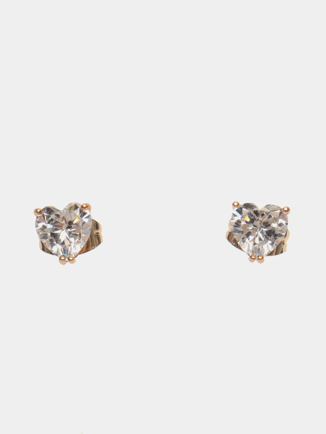 Сережки-гвоздики сердечки Swarovski, серьги сваровский, серьги с кристаллами
