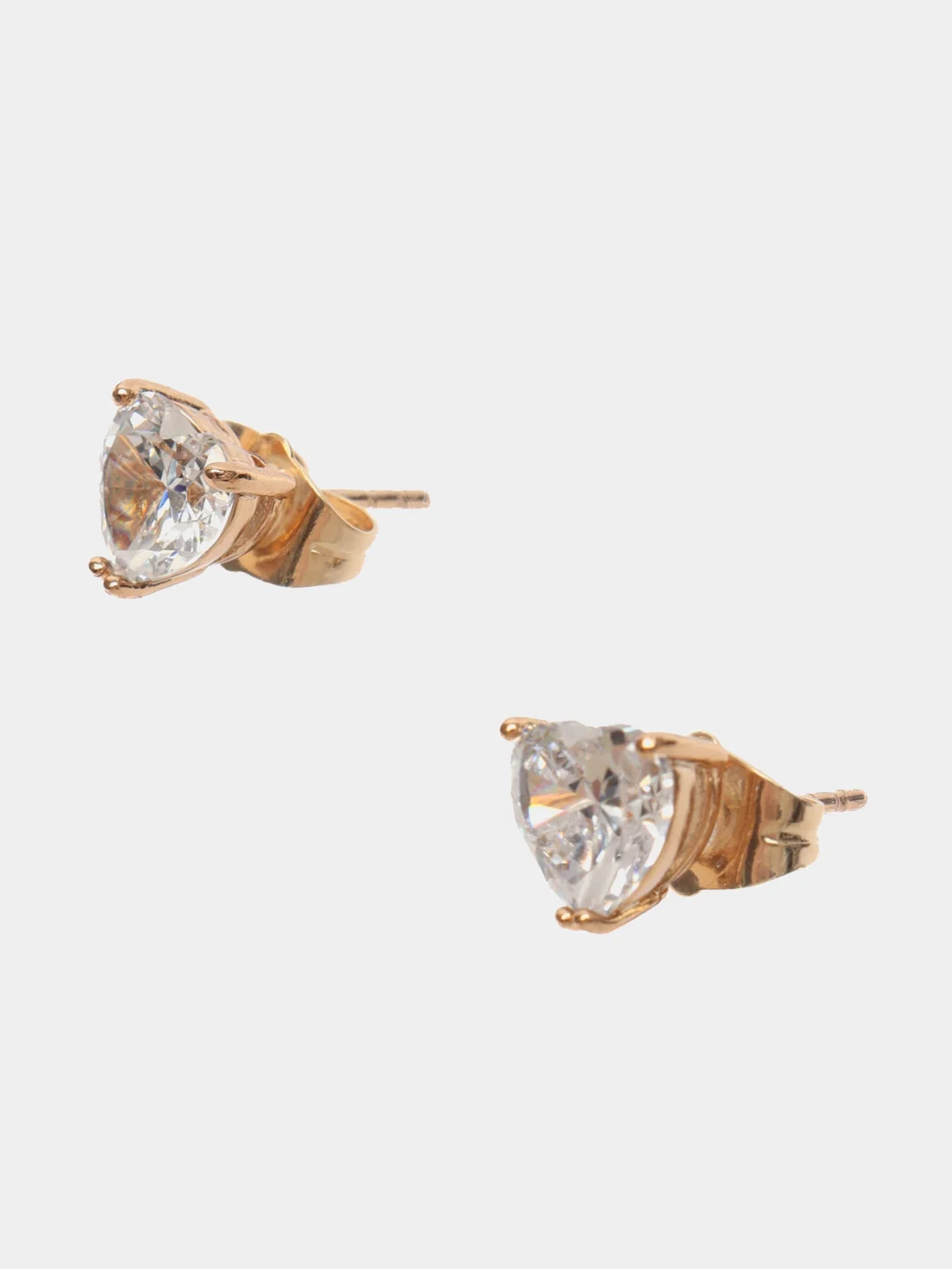 Сережки-гвоздики сердечки Swarovski, серьги сваровский, серьги с кристаллами