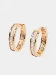 Желтый серьги-кольца Swarovski, серьги сваровский, серьги с кристаллами