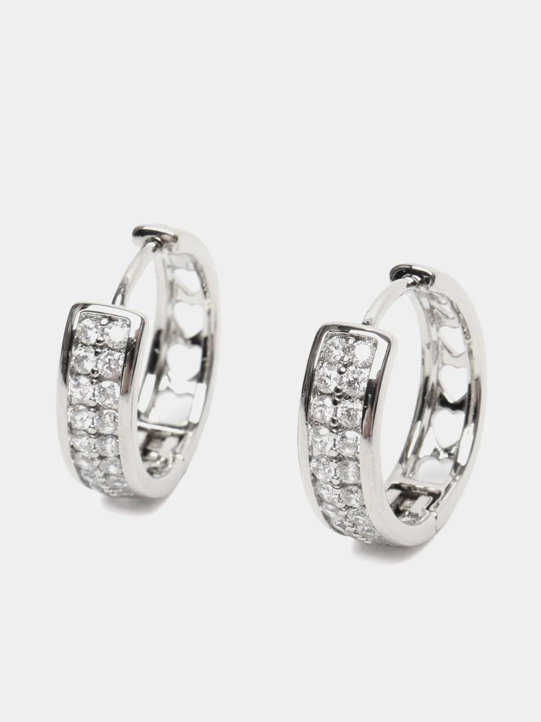 Серебряный серьги-кольца Swarovski, серьги сваровский, серьги с кристаллами
