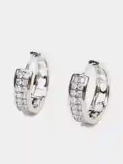 Серебряный серьги-кольца Swarovski, серьги сваровский, серьги с кристаллами