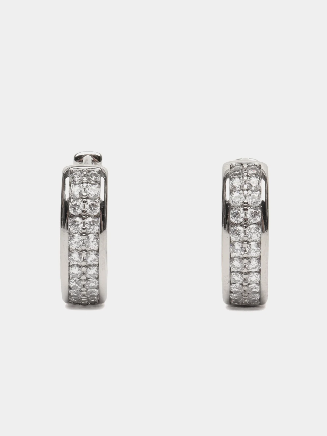 Серебряный серьги-кольца Swarovski, серьги сваровский, серьги с кристаллами
