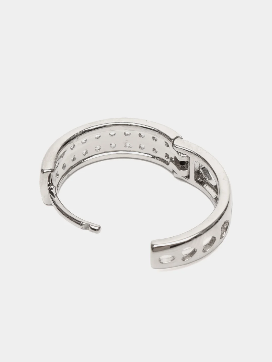 Серебряный серьги-кольца Swarovski, серьги сваровский, серьги с кристаллами