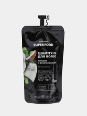 Cafe mimi Super Food Шампунь для волос Питание и Восстановление Кокос & Лотос, 100 мл