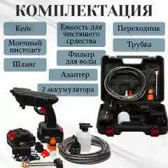 Автомобильная мойка для авто, минимойка на аккумуляторе, мойка высокого давления, автомойка