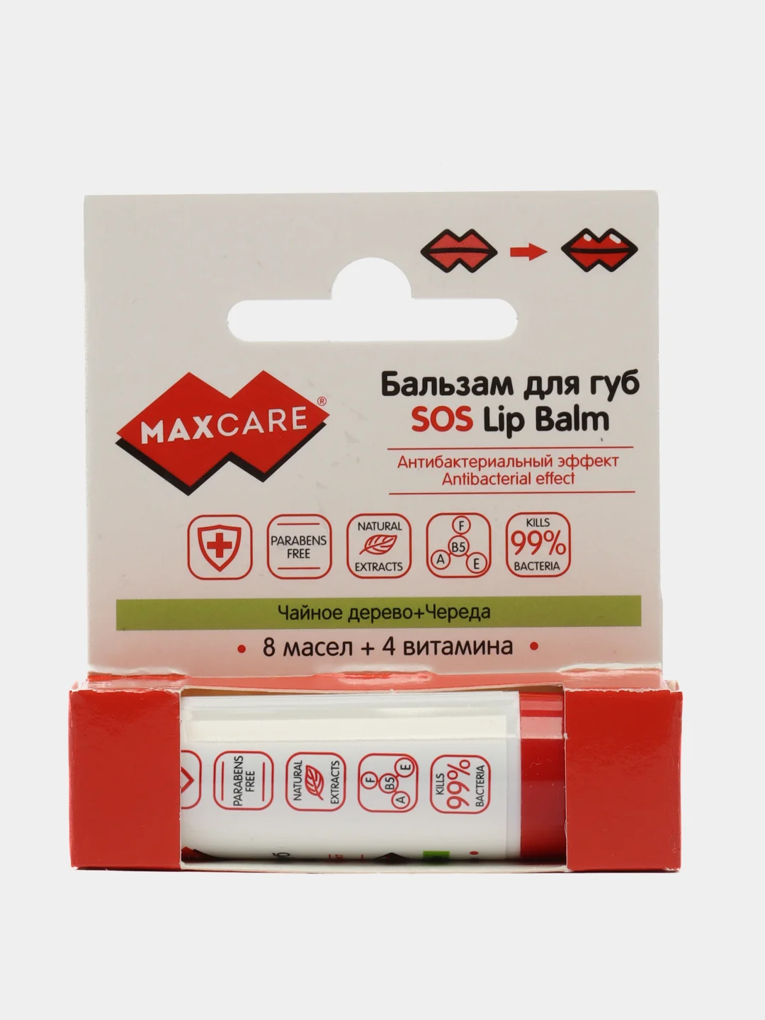 SOS-Бальзам для губ MAXCARE Чайное дерево+Череда