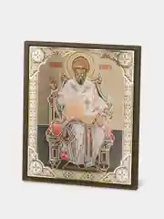 Икона освящённая Духовный Наставник "Святой Спиридон Тримифунтский" на МДФ, 10 х 12