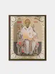 Икона освящённая Духовный Наставник "Святой Спиридон Тримифунтский" на МДФ, 10 х 12