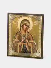 Икона Божией Матери "Семистрельная" освящённая, Духовный Наставник, на МДФ, 10 х 12