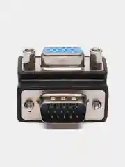 Черный угловой переходник адаптер VGA (M) - VGA (F), 1 шт