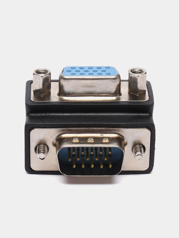 Угловой переходник адаптер VGA (M) - VGA (F), 1 шт