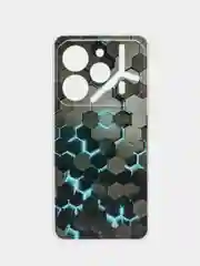 Бирюзовый силиконовый чехол на Tecno Pova 6 Pro 5G / Текно Пова 6 Про прозрачный, с рисунком
