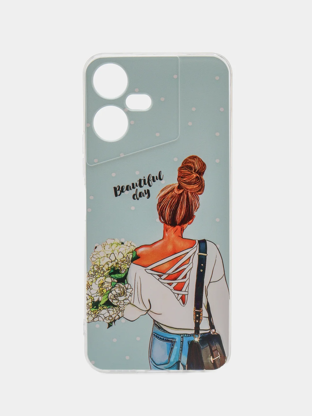 Тёмно-серый чехол на Tecno Pova Neo 3 (Текно Пова Нео 3), прозрачный, с рисунком, защита камеры